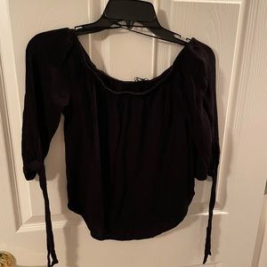 Off the shoulder black tee